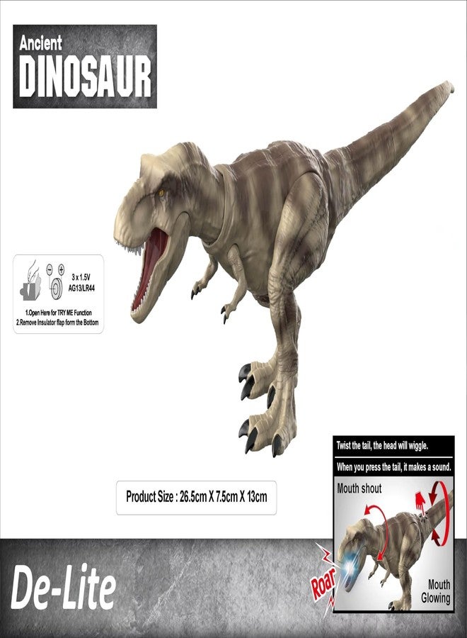 De-Lite 2025 Action Figures Soft Touch Vinyl Plastic Collectible Model Toys… (Trex Dinosaur World Rebirth Collection Figure with Super Deluxe Articulation, 30 cm Long) - Image 2